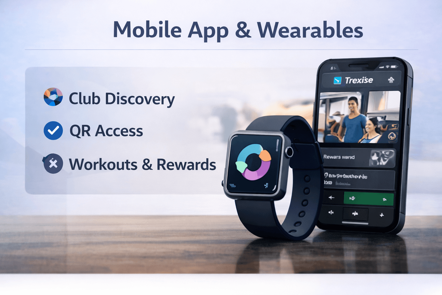 HexaFit mobile app and wearable experience